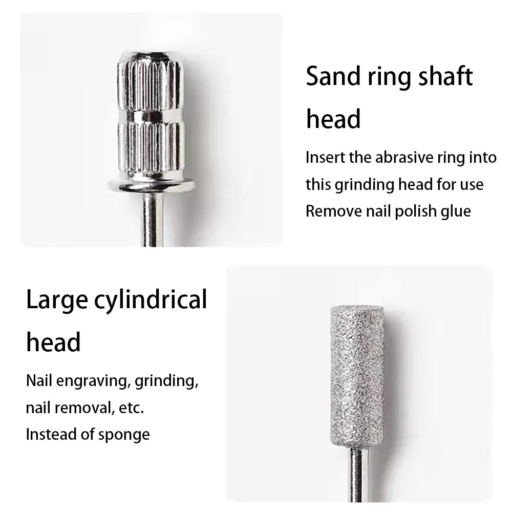 6Pcs/Sets Nail Drill Bits Kit Polish Tips Electric Nail File Bit Replace Sandpaper Sanding Bands Manicure Tools