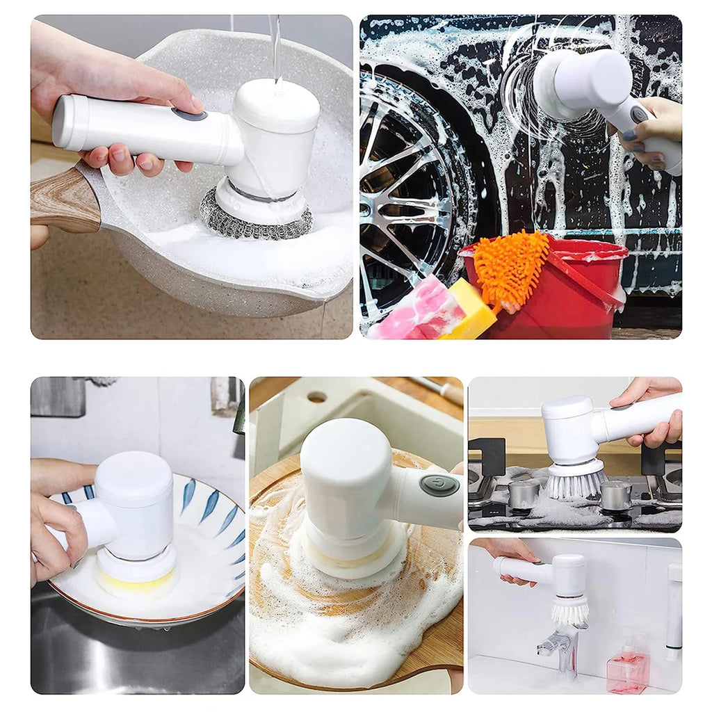 5pcs Replaceable Brush Heads Accessories Kit For Electric Spin Scrubber, Cleaning Accessories, Cleaning Supplies