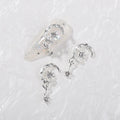10Pcs New Moon Star Pendant Nail Art Charm 3D Metal Shiny Love Zircon Moon Tassels Nail Pendant DIY Nail Diamond Accessories