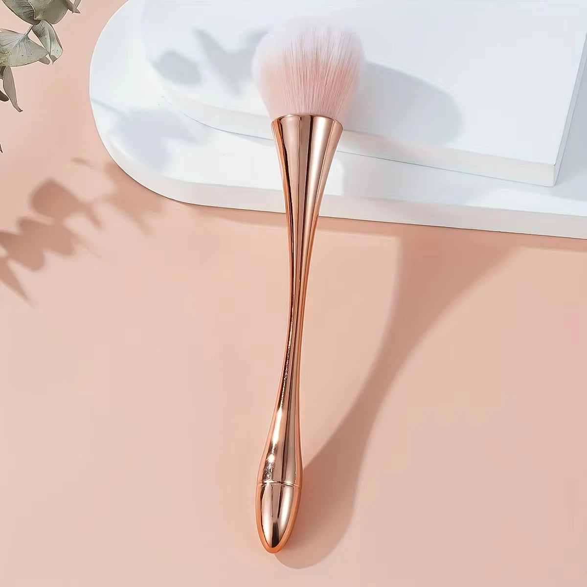 Ultra-Soft Rose Gold Makeup Brush Blush Brush,Professional Tool Fluffy Loose Powder Brush Manicure Dusting Brush