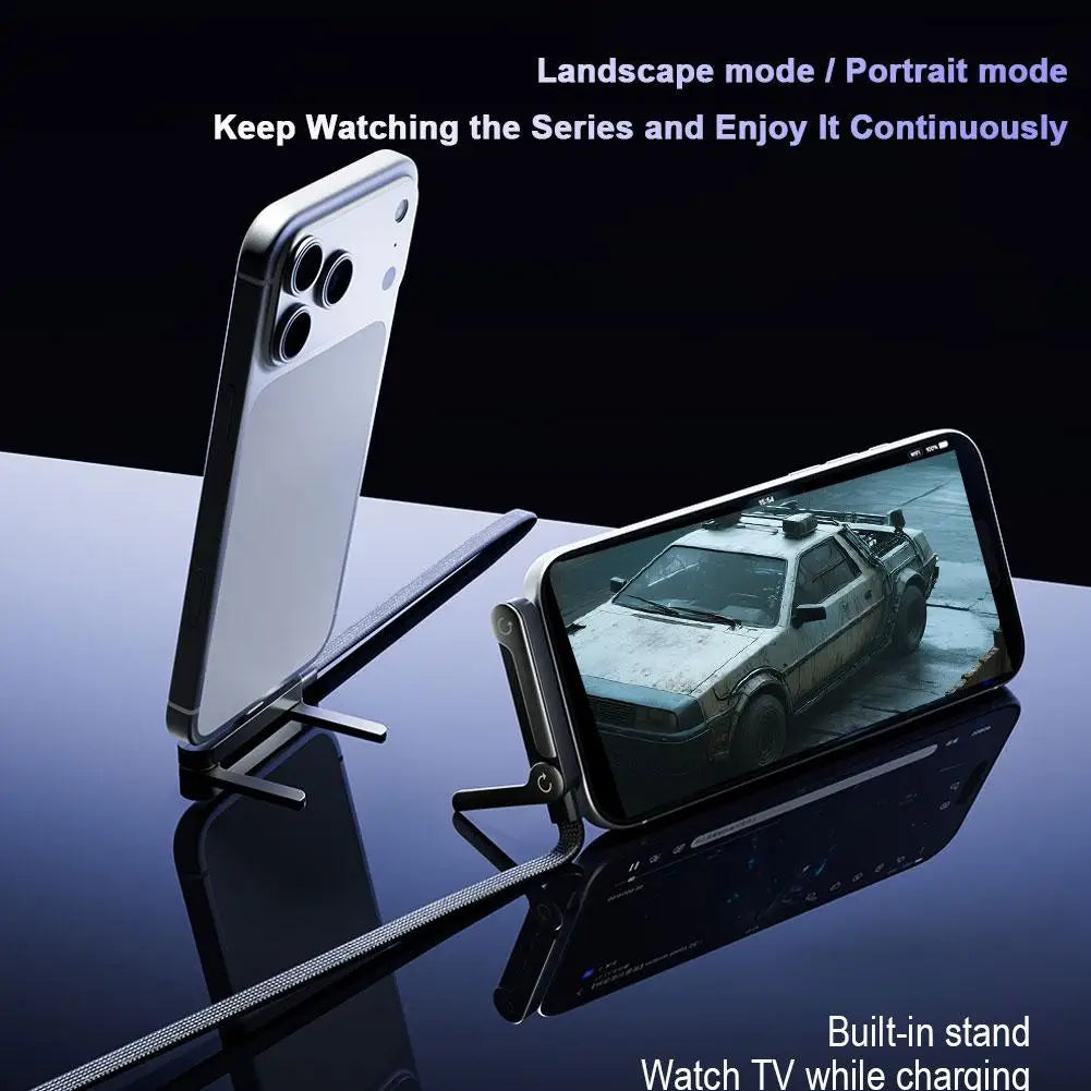 240W Fast Charging Foldable Phone Stand With 360° Rotating Charging Data Cable 2-in-1 Phone Tablet Foldable Mobile Phone Holder
