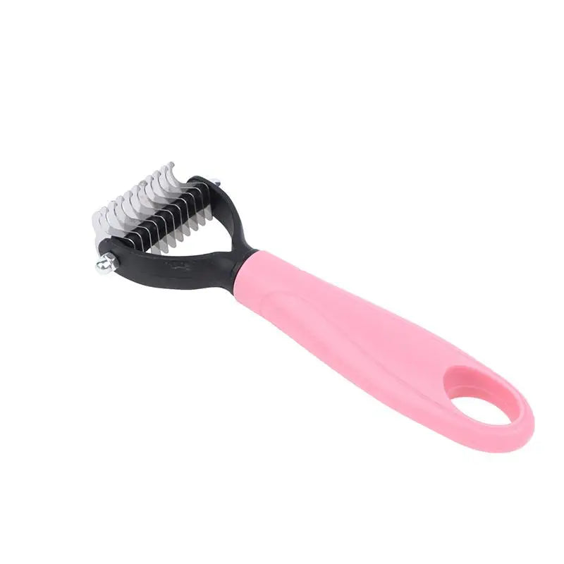 Professional 2 in 1 Pet Dematting Deshedding Brush Dog Cat Hair Remover for Small Medium Large Pet Grooming