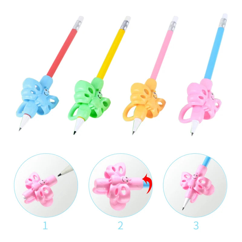 1pcs Children Writing Pencil Pan Holder Kids Learning Practise Silicone Pen Aid Grip Posture Correction Device for Students