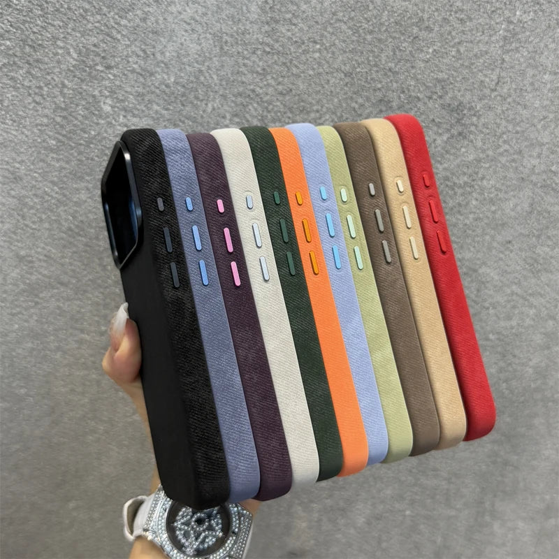 Magnetic Flannel Fabric for Magsafe Phone Case For iPhone 18Pro Max 17 16 15 Pro 13 14 Wireless Charging Alloy Lens Bumper Cover
