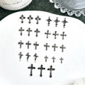 3D Alloy Halloween Series Punk Cross Nail Art Decoration Y2K Black Multi Style Cross Nail Art Charms DIY Crafts Accessories
