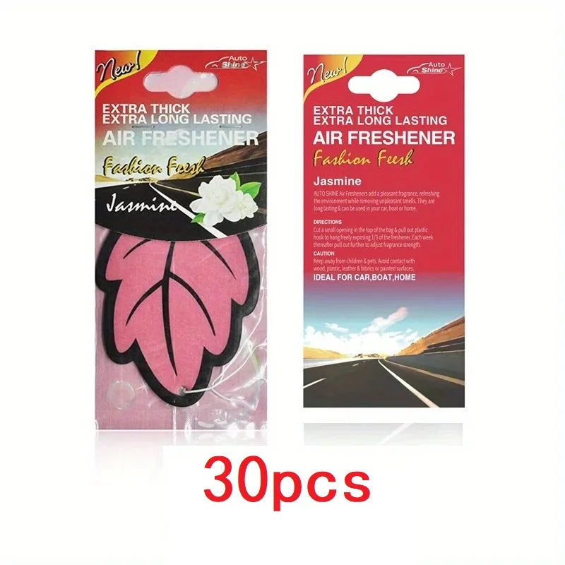 3-60pcs Car Air Freshener Natural Scented Tea Paper Auto Hanging Vanilla Perfume Fragrance Leaf Shape Car Accessories Interior
