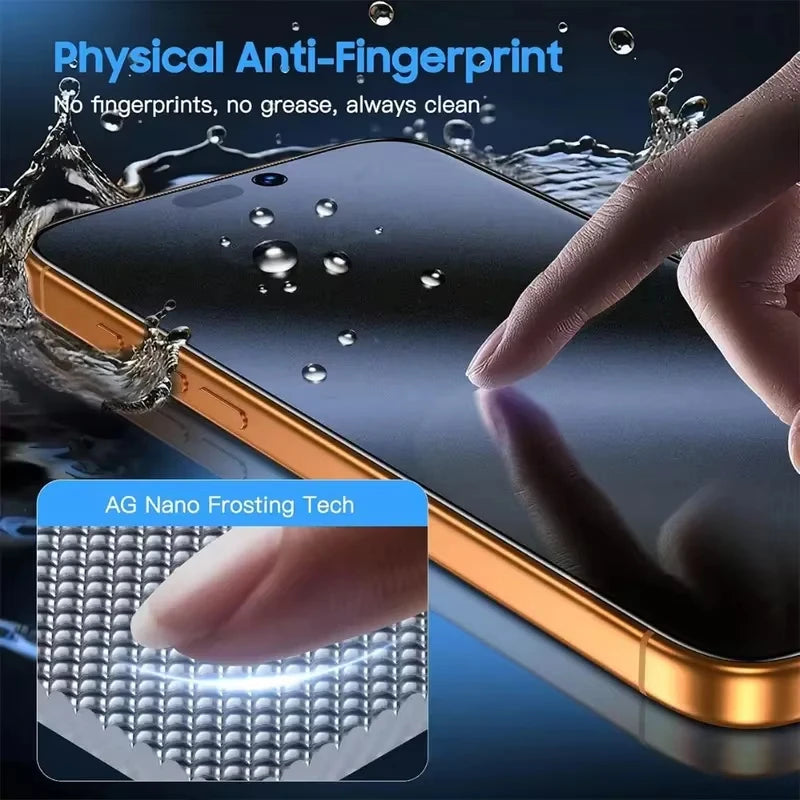 1-5Pcs Oleophobic Dust Free Easy Installation Matte Screen Protector For iPhone 18 Pro Max 17 13 14 11 12 15 16 Pro Max XR Glass