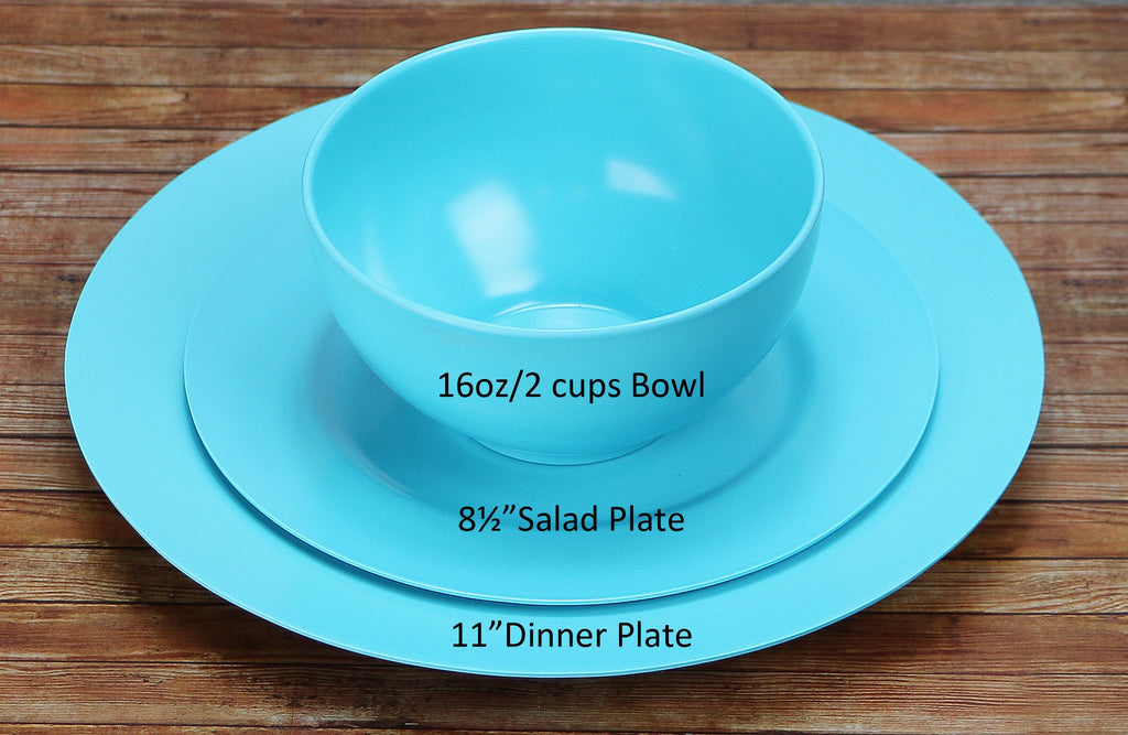 6pc Melamine Bowl Set, Turquoise
