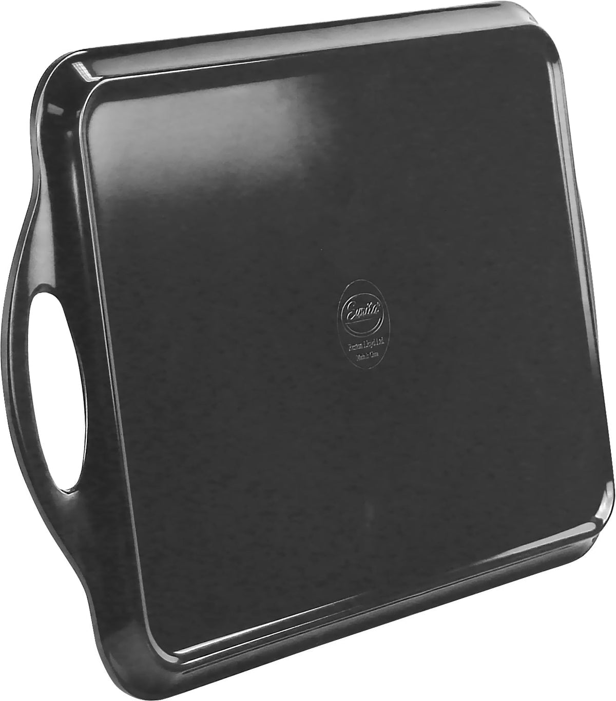 Reston Lloyd Multi-Purpose 18" Rectangle Melamine Plastic Handled Tray, Charcoal