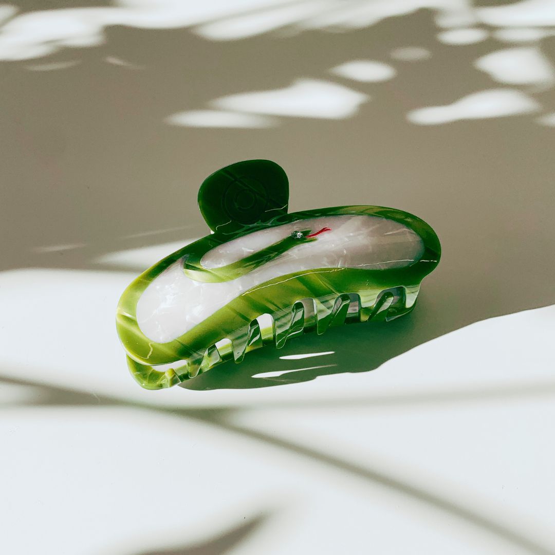 Velvet Claws Hair Clip | Green Snake Hair Claw