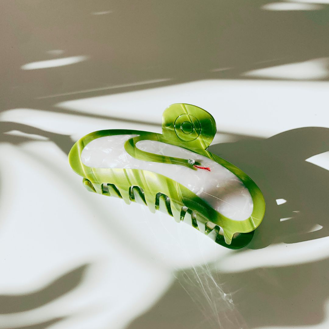 Velvet Claws Hair Clip | Green Snake Hair Claw