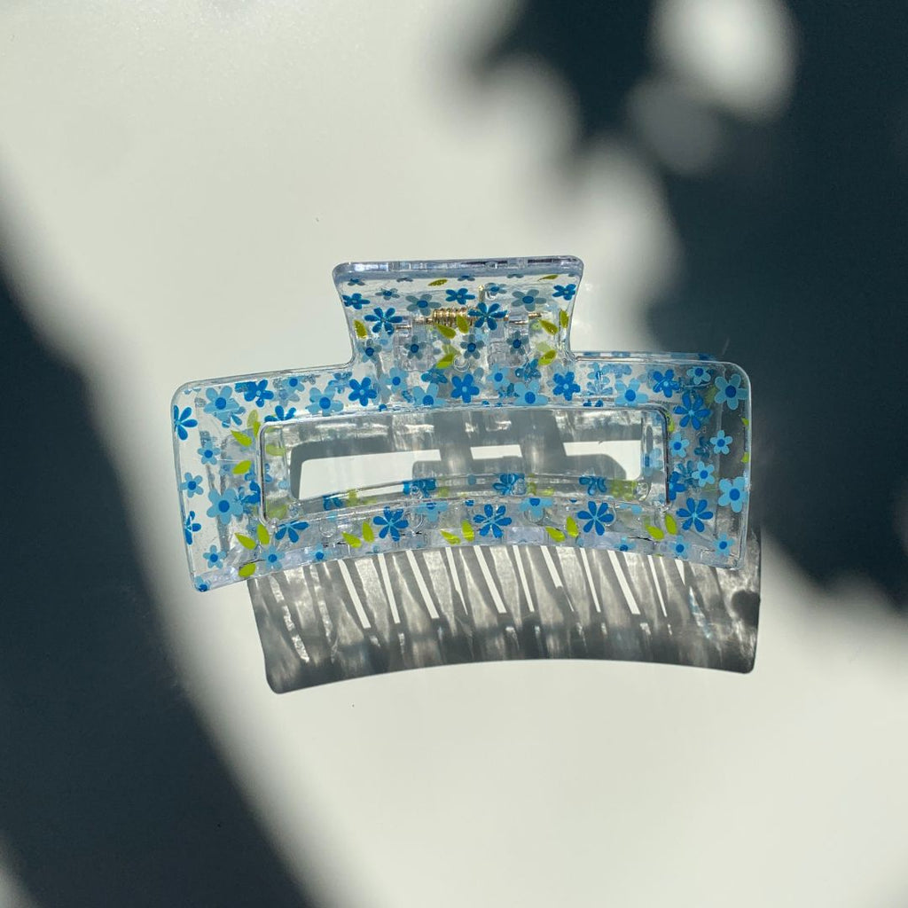 Velvet Claws Hair Clip | The Crystal in Blue Flowers Hair Claw