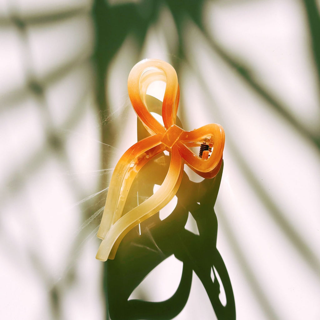 Velvet Claws Mini Coquette Bow in Caramel Latte Hair Clip