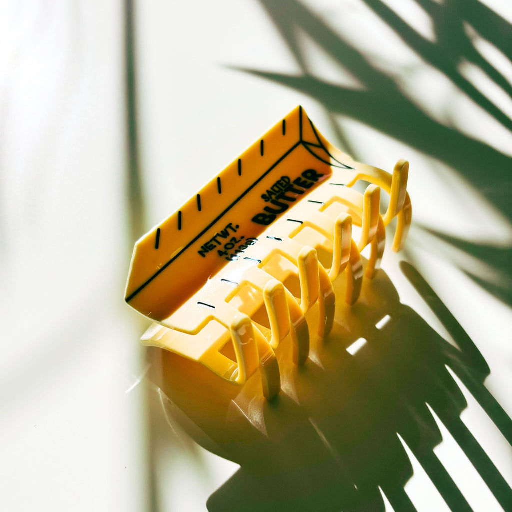 Velvet Claws Stick of Salted Butter Hair Claw | Yellow Claw Clip