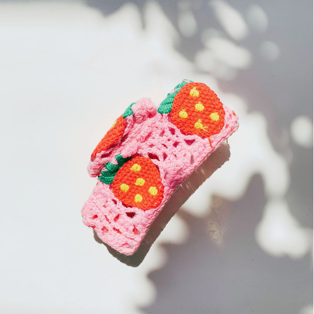 Velvet Claws Strawberry Granny Square Hair Claw