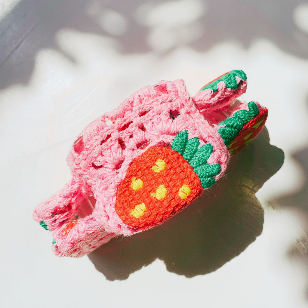 Velvet Claws Strawberry Granny Square Hair Claw
