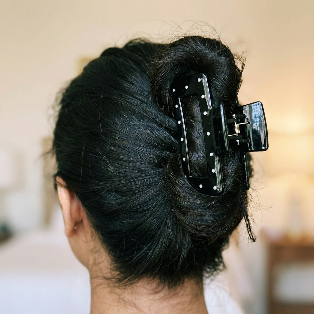 Velvet Claws Uptown Lady in Black Dot Hair Clip