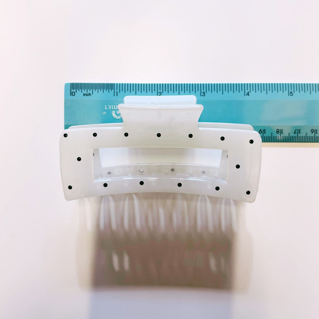 Velvet Claws Uptown Lady in White Dot Hair Clip