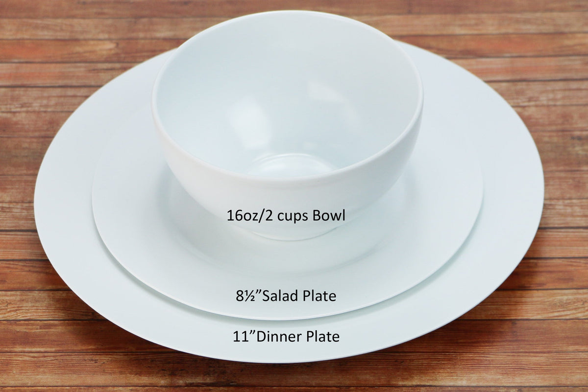 6pc Melamine Bowl Set, White