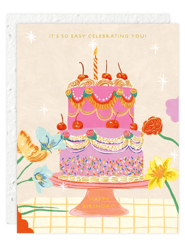Cherry Cake - Seeded Birthday Card