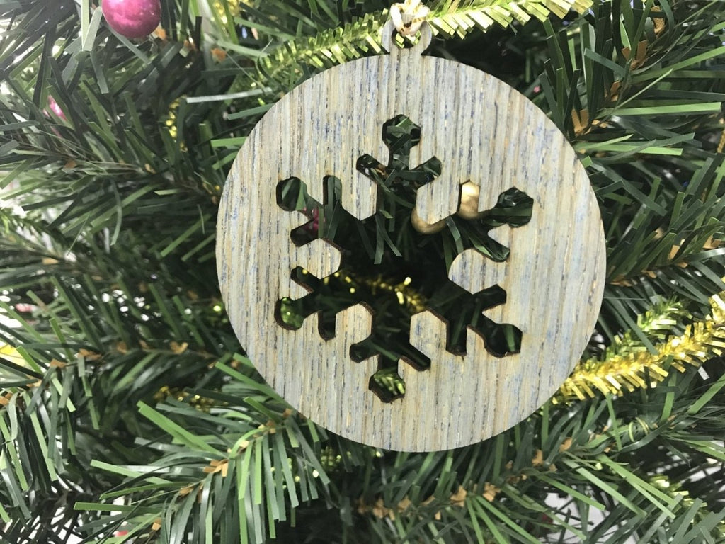 Christmas Ornament Set of 5 - Tree, Reindeer, Stocking, Snowflake, Angel