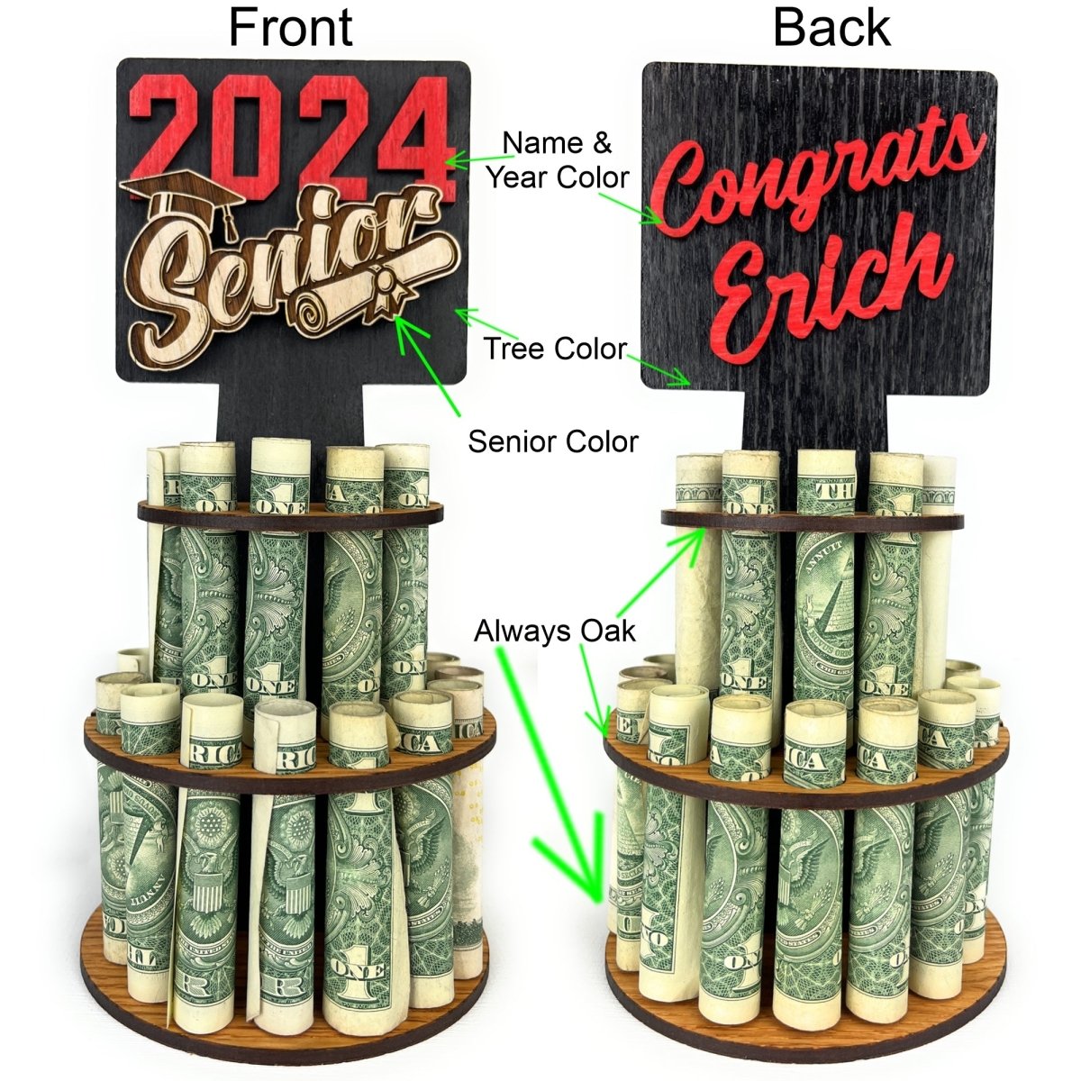 Class of 2027 Personalized Money Tree for Graduation