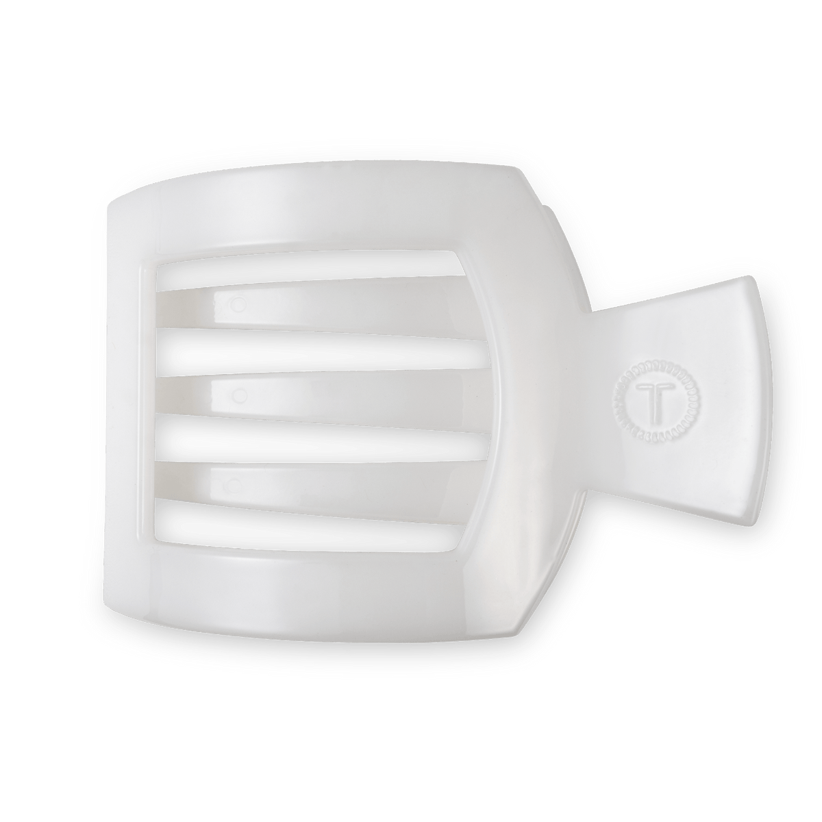 Coconut White Large Flat Square Hair Clip