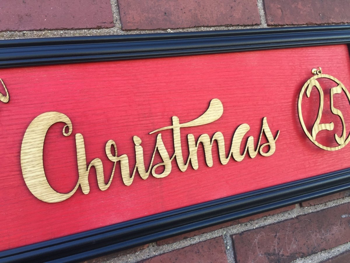 Countdown to Christmas Advent Calendar Wall Decor Sign