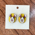 Easter Bunny Earrings - Wood Studs
