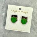 Frankenstein Earrings - Wood Stud Earrings