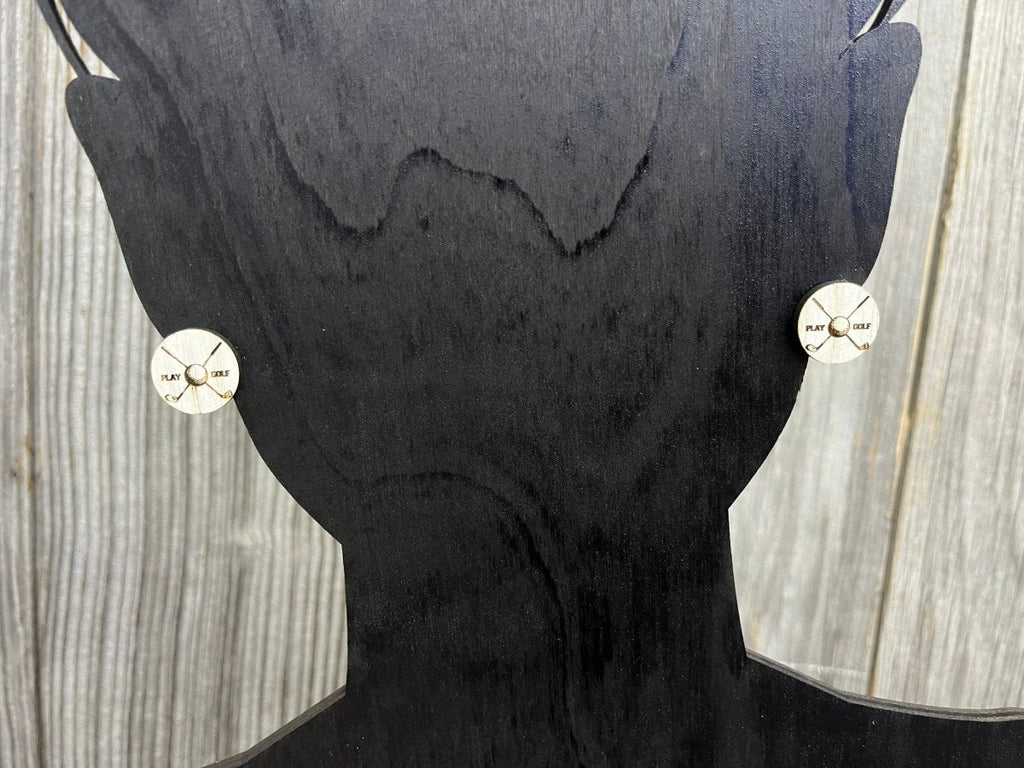 Golf Earrings - Lightweight Wood Stud Earrings