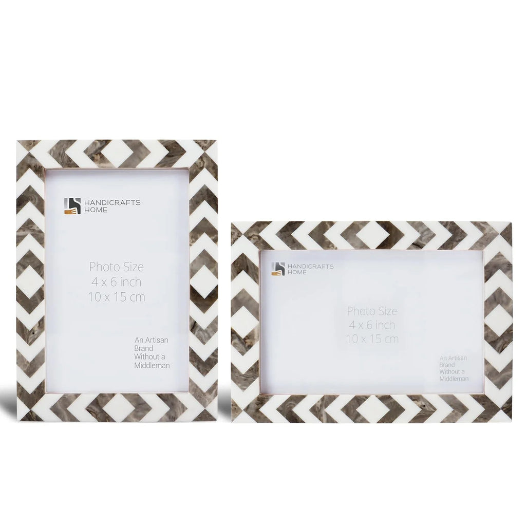 Picture Frame Lisbon Cortica Collection Resin Inlay Brown & White – 3 sizes(Pack of 2)