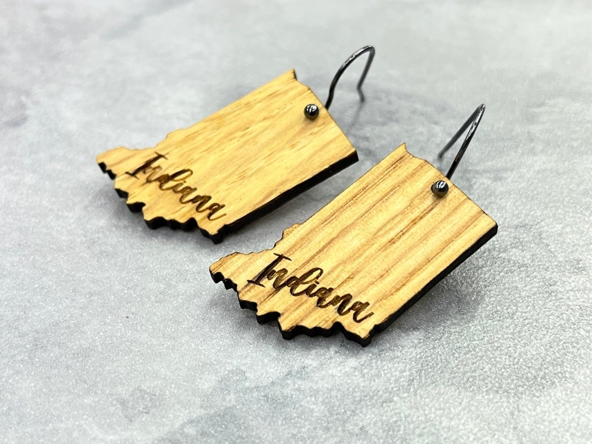 Indiana Earrings - Lightweight Wood Dangle Earrings