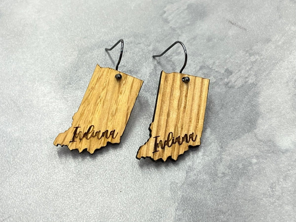 Indiana Earrings - Lightweight Wood Dangle Earrings