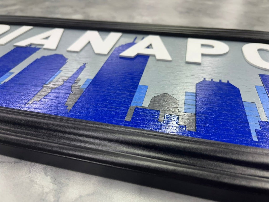 Indianapolis Skyline Artwork, Wood