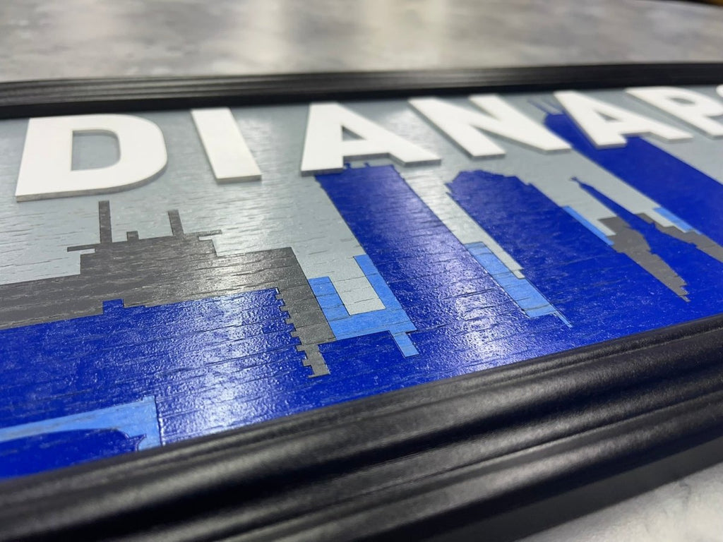 Indianapolis Skyline Artwork, Wood