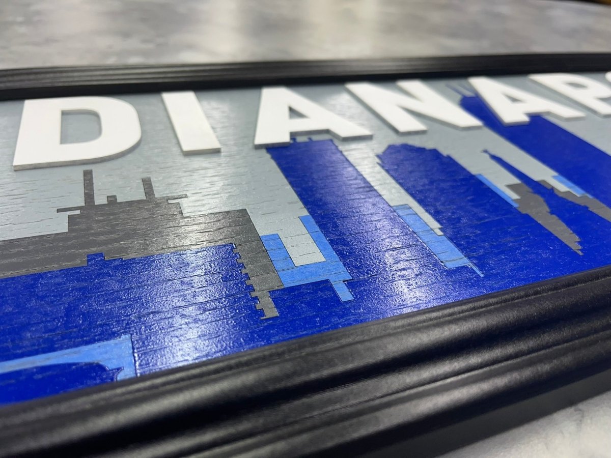 Indianapolis Skyline Artwork, Wood