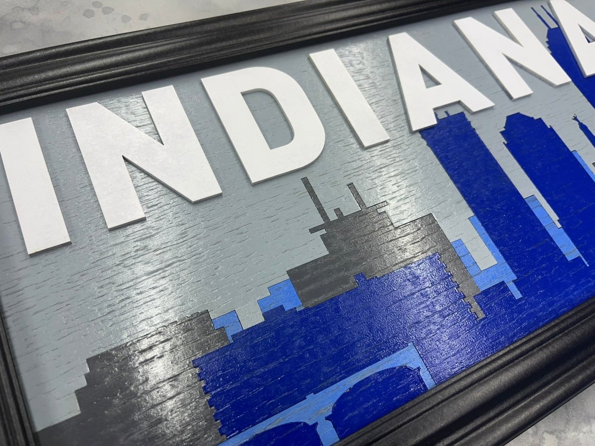 Indianapolis Skyline Artwork, Wood