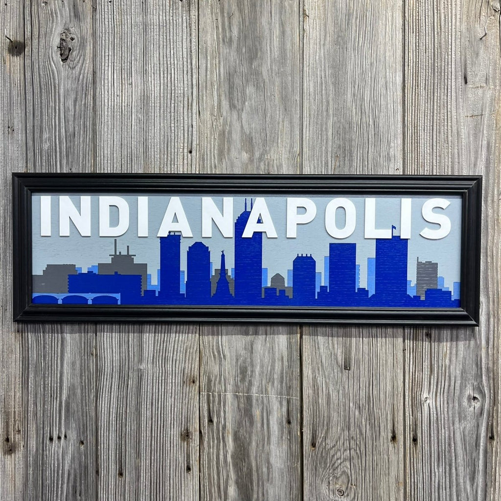 Indianapolis Skyline Artwork, Wood
