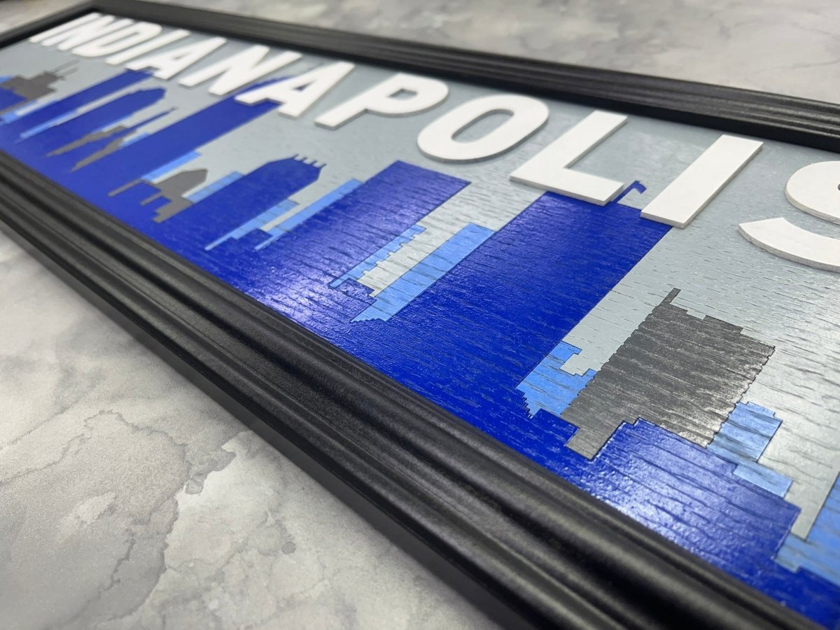 Indianapolis Skyline Artwork, Wood