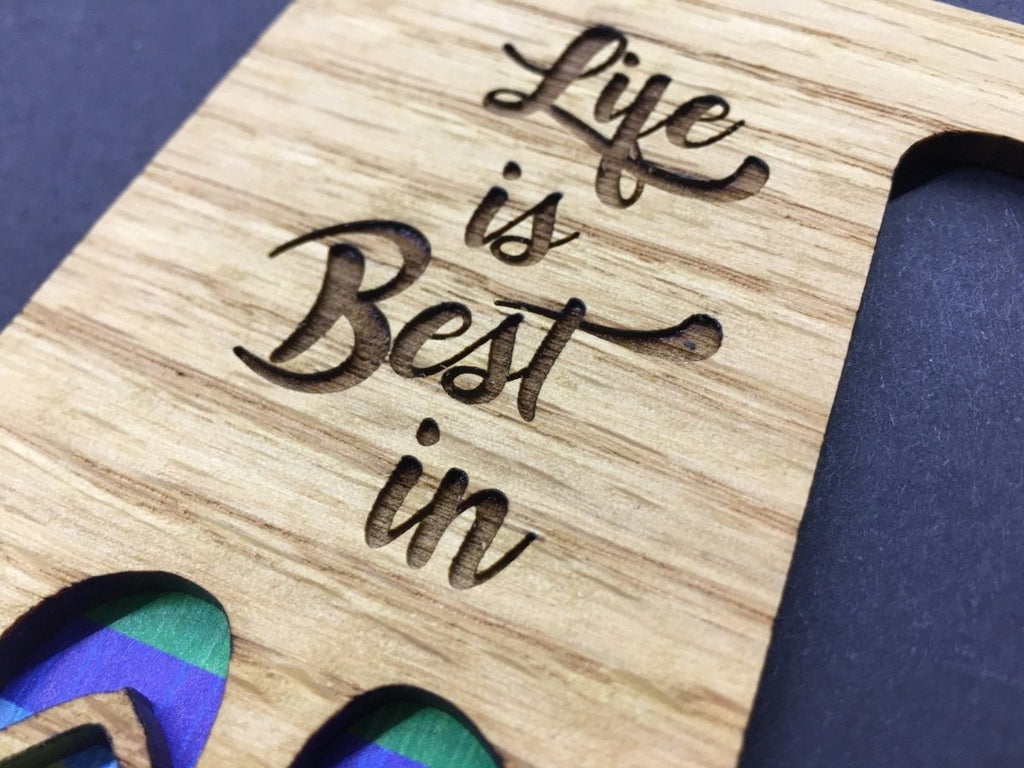 Life is Best in Flip Flops Picture Frame - 5x7 Frame Hold 3x4 Photo