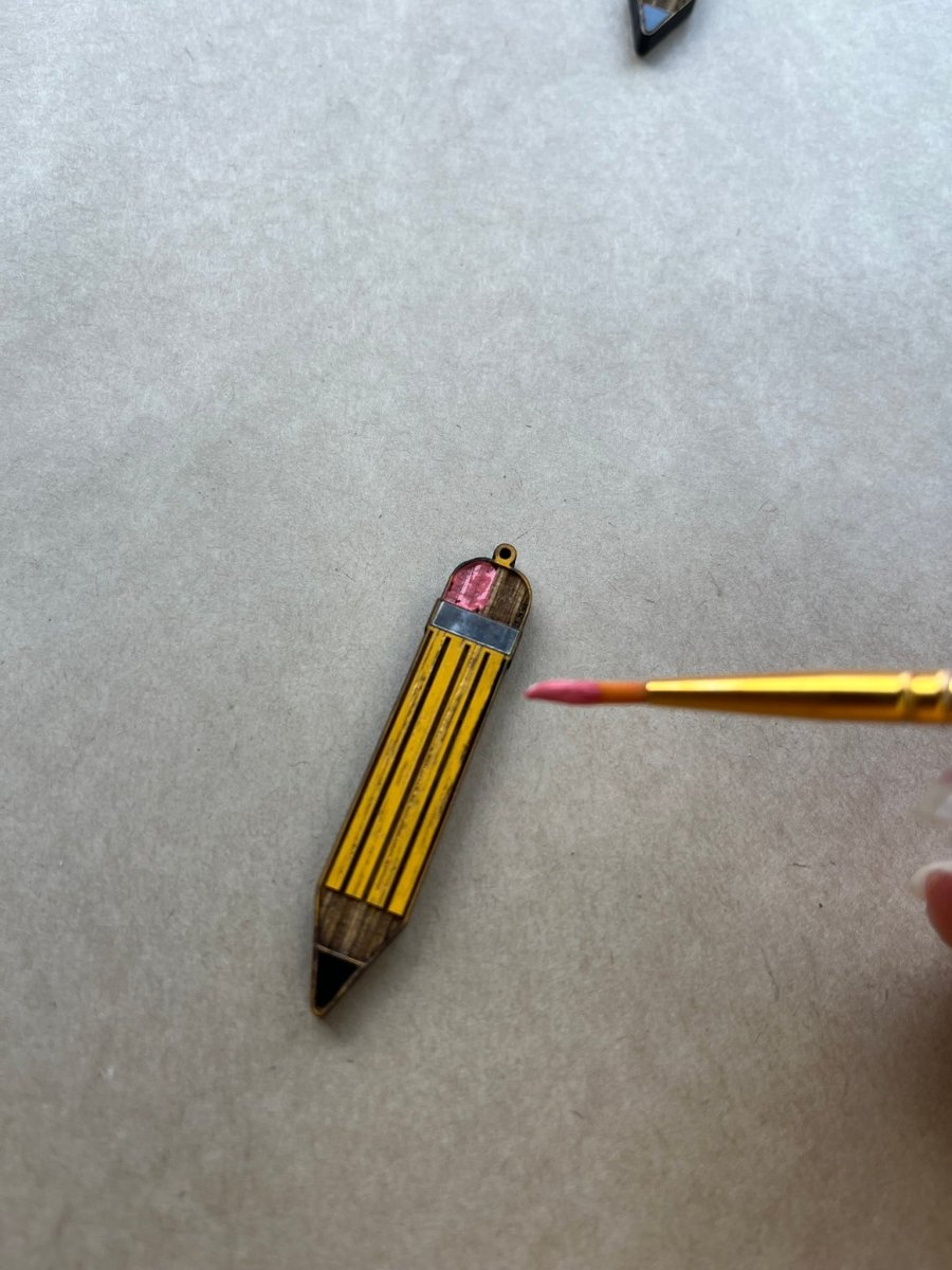 Pencil Earrings - Wood Dangle Earrings