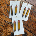 Pencil Earrings - Wood Dangle Earrings