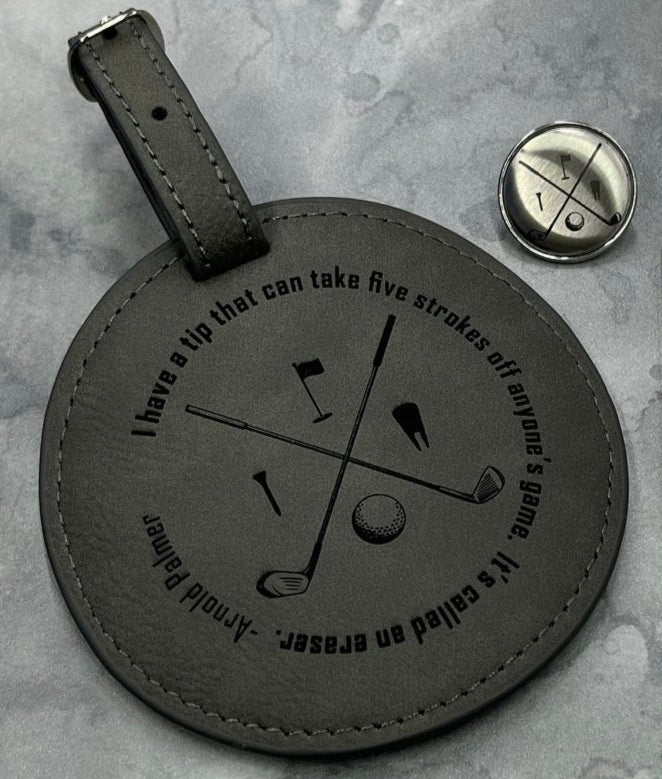 Personalized Golf Ball Marker - Silver with Black Engraving