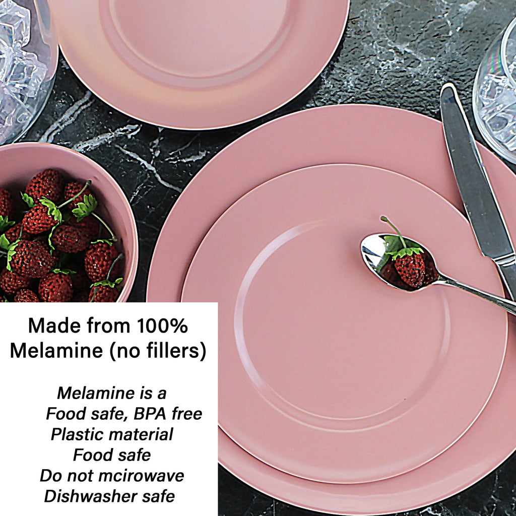 12pc Melamine Dinner Set, Pink