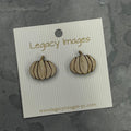 Pumpkin Earrings - Wood Stud Earrings