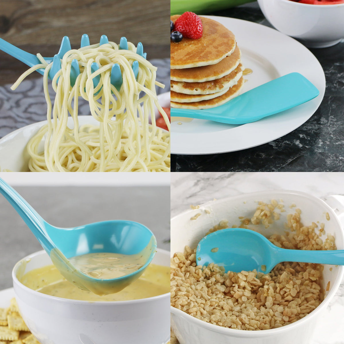 6pc Utensil Set, Turquoise
