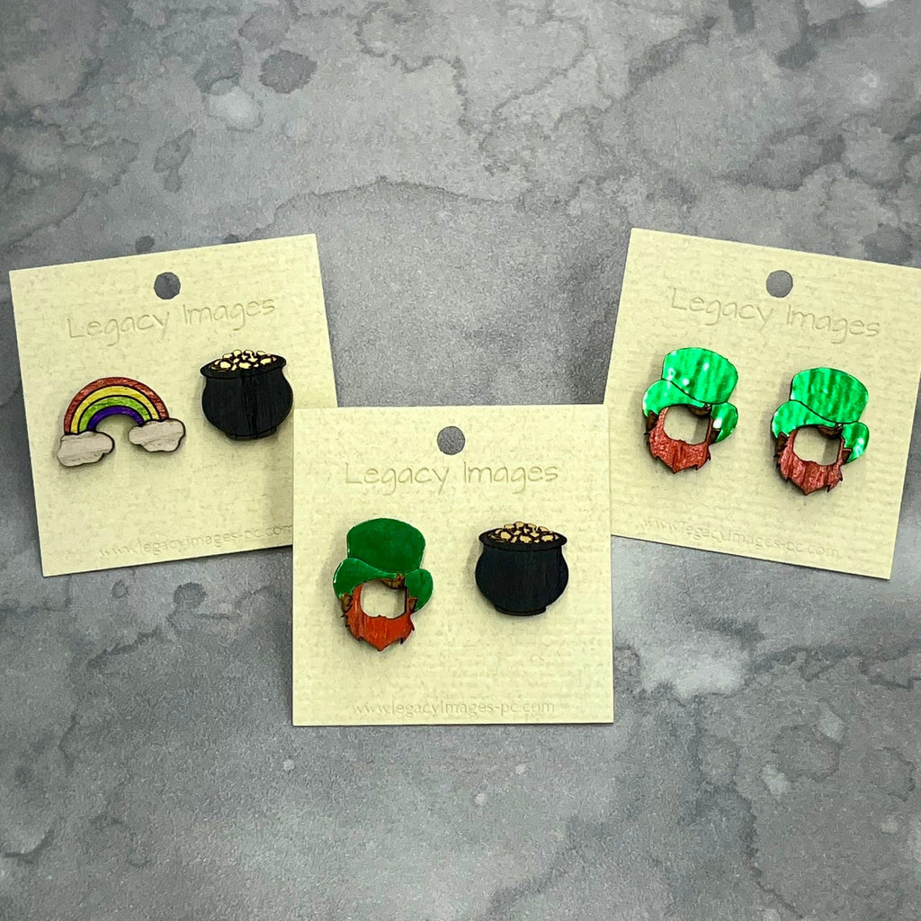 St. Patrick's Day Rainbow & Pot of Gold Earring Set