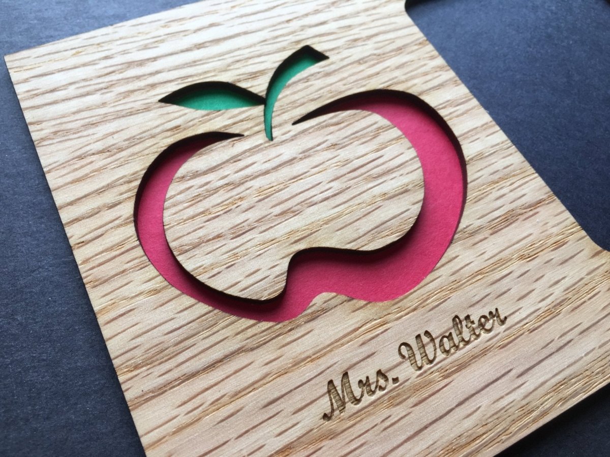 Teacher Picture Frame with Apple Cutout