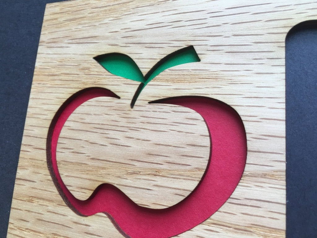 Teacher Picture Frame with Apple Cutout